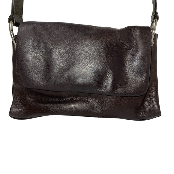 Liz Claiborne Genuine Leather Handbag Deep Brown Shoulder or Hand Held Snap - Picture 2 of 13